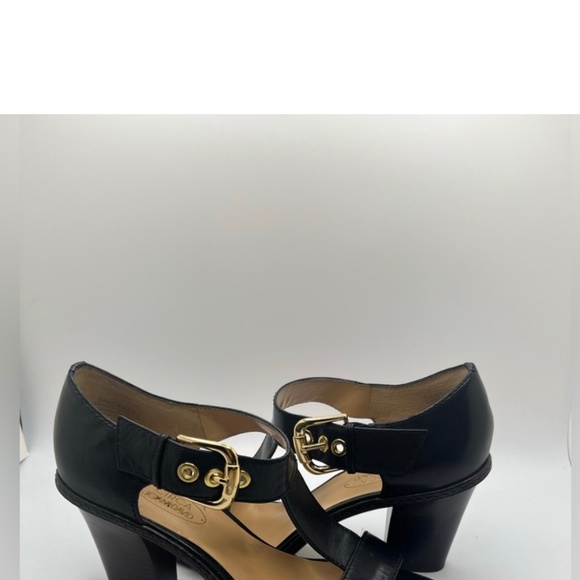 Circa Joan & David Women”s DIMORASHA Black Leather T- Strap Heels Size 7.5 - Picture 4 of 12